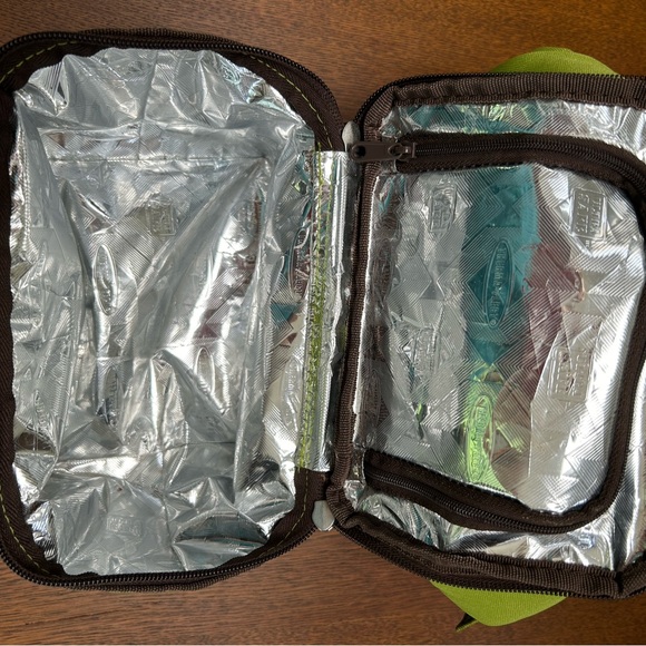 Rachel Ray insulated lunchbag, 2tier/convertible 4 tall drinks. Green/Gray/slvr. - Picture 6 of 10